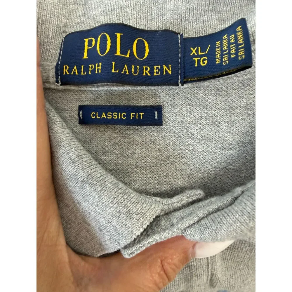 Polo Ralph Lauren Gray Classic Fit Polo Shirt XL Cotton Short Sleeve Men